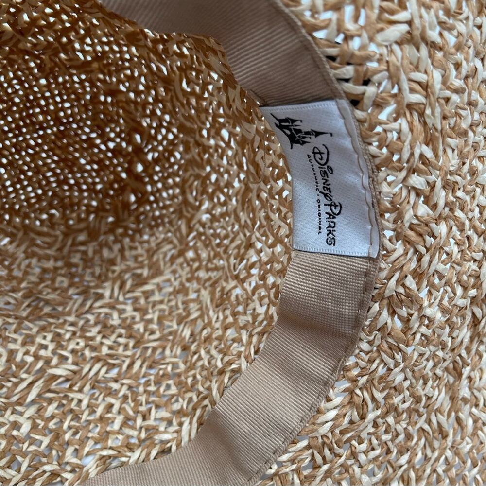DISNEY PARKS Mickey Mouse Hat Floppy Straw Natural Sun Disney World Beach Tan - Picture 10 of 14